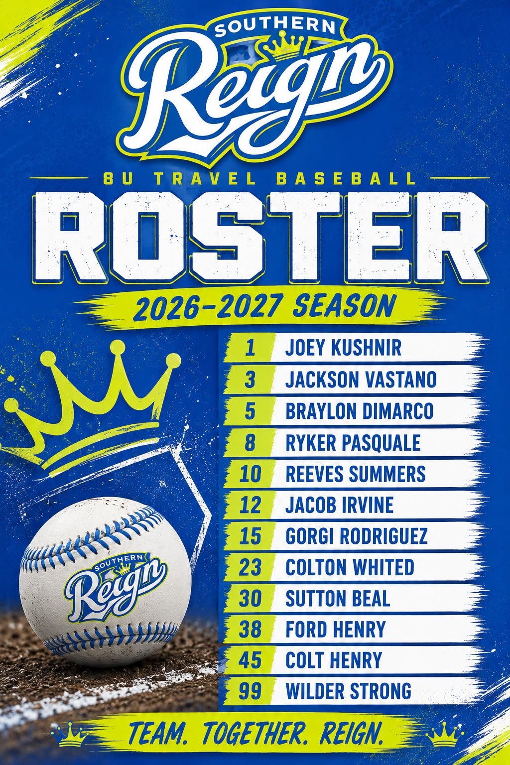 Southern Reign 2026-2027 Roster